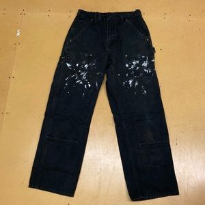 Black double front carhartt pants